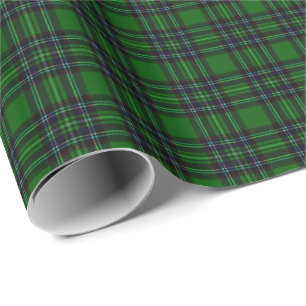 Green and Black Plaid Wrapping Paper
