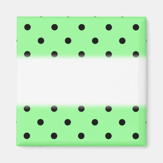Green and Black Polka Dot Pattern. Magnet