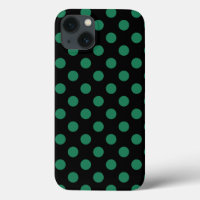 Green and black polka dots Case-Mate iPhone case