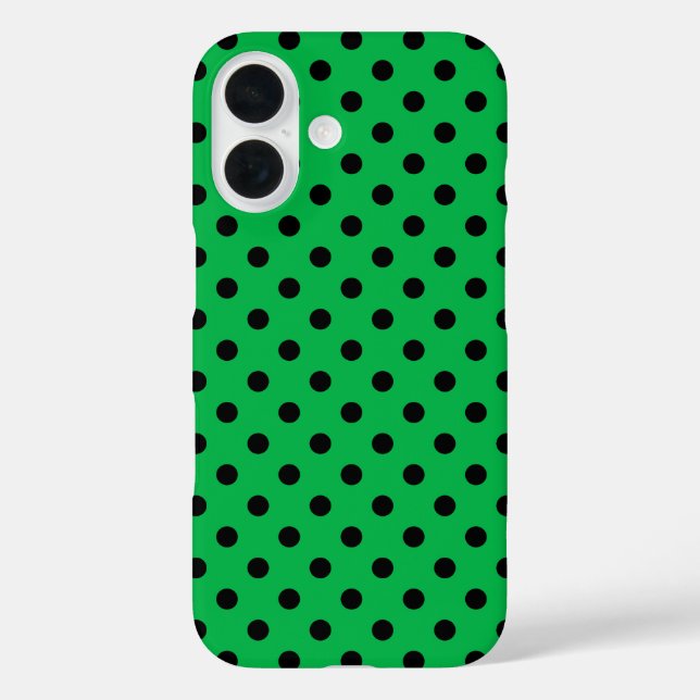 Green and Black Polka Dots Case-Mate iPhone Case (Back)
