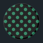 Green and black polka dots magnet<br><div class="desc">Green and black polka dots</div>