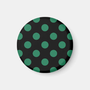 Green and black polka dots magnet