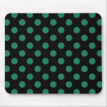 Green and black polka dots mouse pad<br><div class="desc">Green and black polka dots</div>
