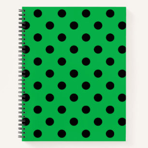 Green and Black Polka Dots Notebook