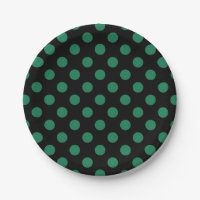 Green and black polka dots