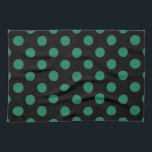 Green and black polka dots tea towel<br><div class="desc">Green and black polka dots</div>