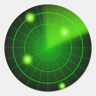 Green and black radar sticker
