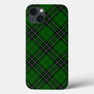 Green and Black Scottish Clan MacLean Tartan iPhone 13 Case