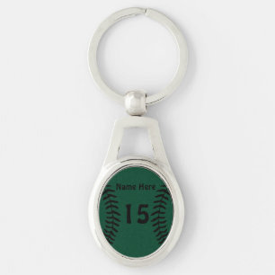 Green and Black Softball Gifts for Girls, Keychain