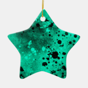 Green and Black splatter Ceramic Decoration