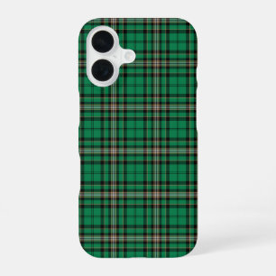 Green and Black Sporty Plaid iPhone 16 Case