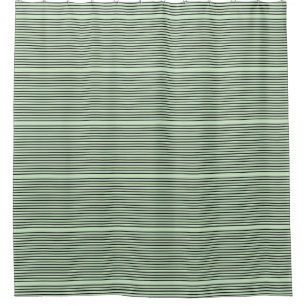 Green And Black Stripe Shower Curtain