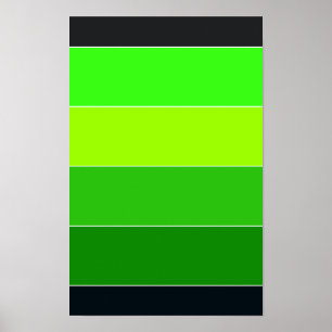 Green and Black Stripes Poster