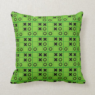 Green and black Tic Tac Toe Cushion