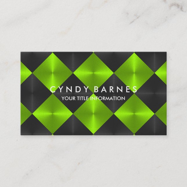 Green and Black Tiles Business Card (Front)