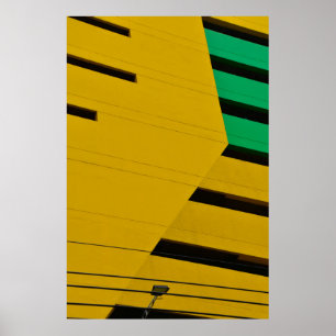 Green and black wooden board poster