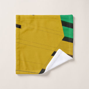 Green and black wooden board wash cloth