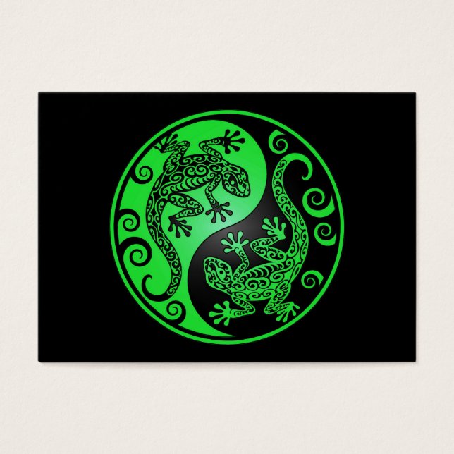 Green and Black Yin Yang Geckos (Front)