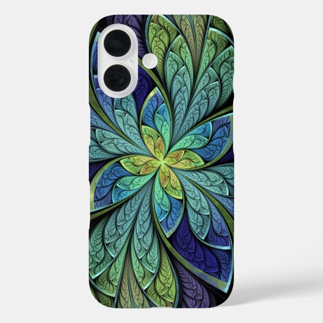 Green and Blue Abstract Pattern La Chanteuse IV Case-Mate iPhone Case (Back)