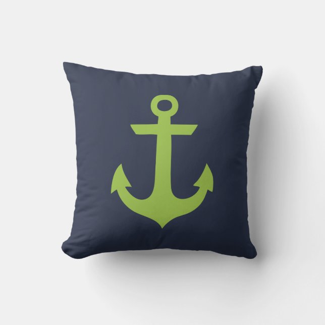 Green and Blue Anchor Cushion (Front)