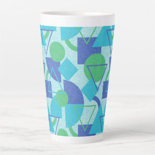Green and Blue Bauhaus Style Latte Mug