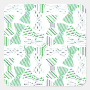 Green and Blue Bow Tie Design BOWTIES Square Sticker