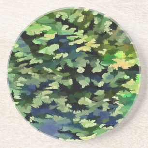 Green and Blue Camouflage Pattern Coaster
