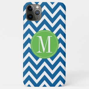 Green and Blue Chevron Custom Monogram Case-Mate iPhone Case