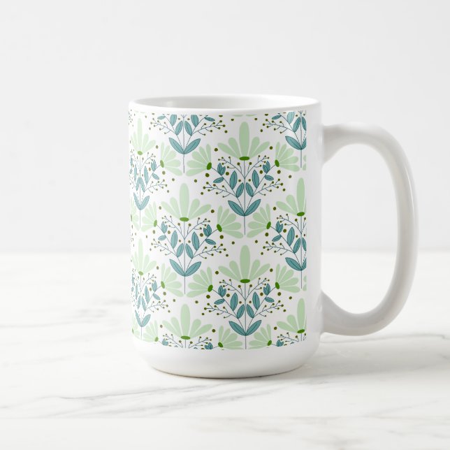 Green and blue daisy dreams floral mug (Right)