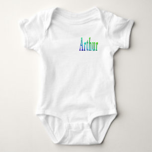 Green And Blue Designed Arthur Name, Baby Bodysuit