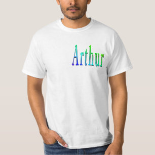 Green And Blue Designed Arthur Name, T-Shirt