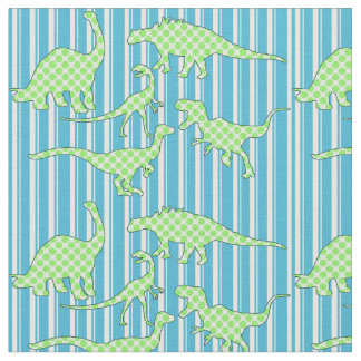 Green and Blue Dinosaur Fabric