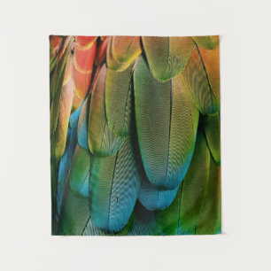 Green and blue feathers tapestry