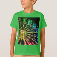 Green and blue Ferris wheel