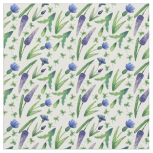 Green and blue Floral Designs Fabric