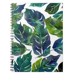 Green and Blue Foliage Philodendron Botanical Notebook