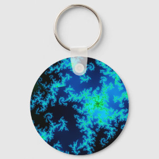 Green and blue fractal keychain
