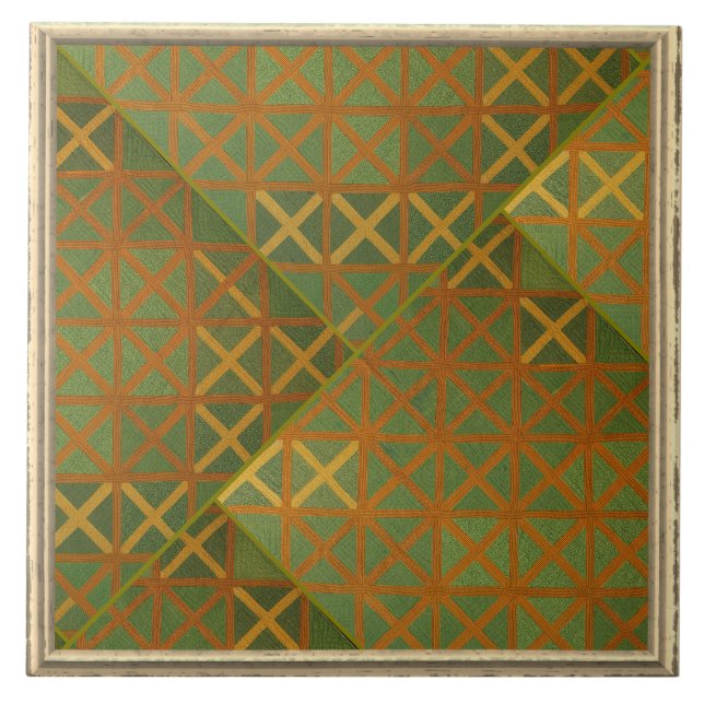 Green And Blue Geometrical Abstract Tile (Front)