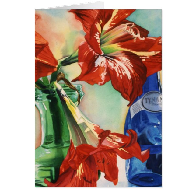 "Green and Blue Glass" Card (Front)