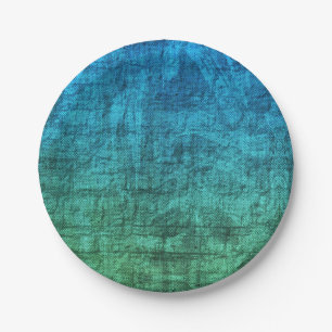 Green And Blue Gradient Texture Pattern Paper Plate