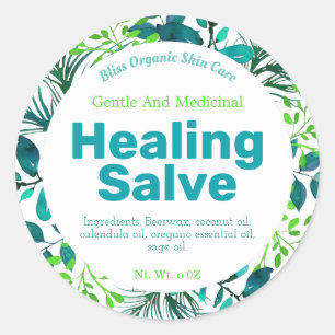 Green And Blue Healing Balm Labels