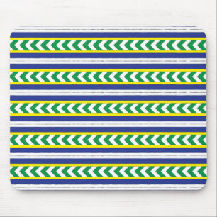 Green and blue Latvian Latgale Ethnic Folk art Mouse Pad