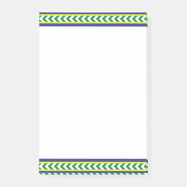 Green and blue Latvian Latgale Ethnic Folk art Post-it Notes (Front)