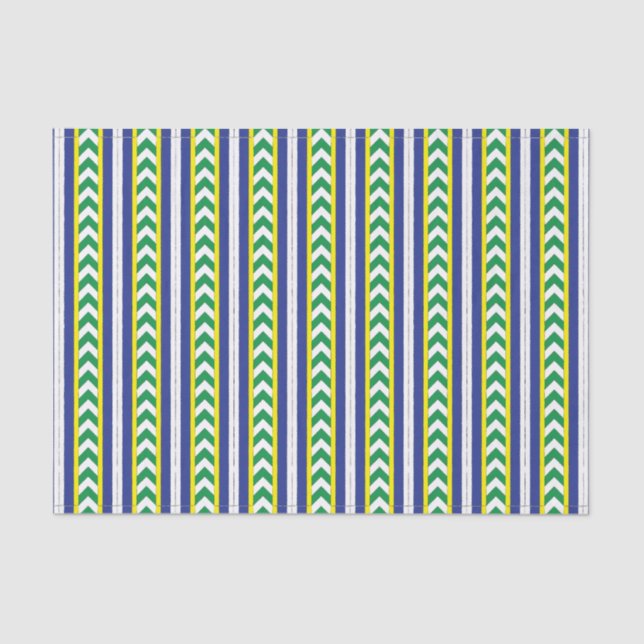 Green and blue Latvian Latgale Ethnic Folk art Tissue Paper (Front)