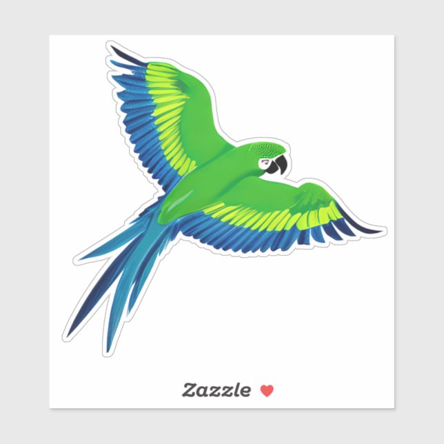 Green and Blue Macaw / Parrot in flight  (Sheet)