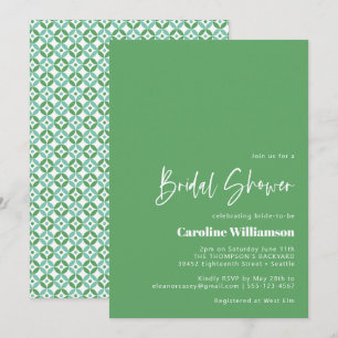 Green and Blue Mid Mod Geometric Bridal Shower Invitation