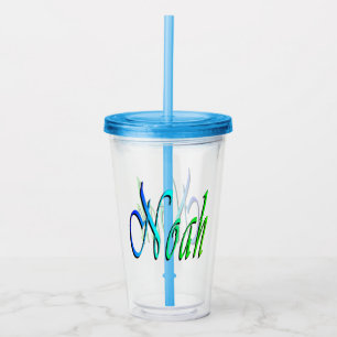 Green And Blue Noah Name, Acrylic Tumbler