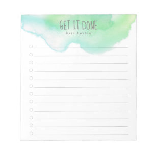 Green and Blue Ombre Watercolor To-Do List Notepad