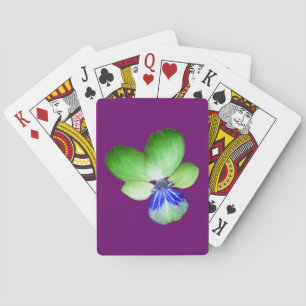Green and Blue Pansy Playing Cards