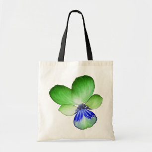 Green and Blue Pansy Tote Bag